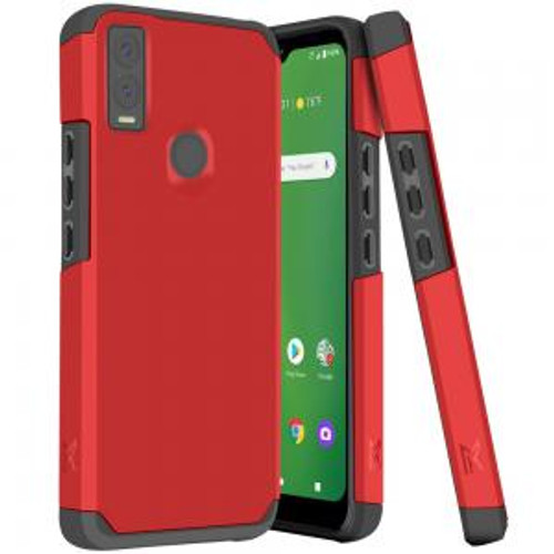 Cricket Innovate E 5G MetKase Original ShockProof Case  Flame Scarlet(Red)