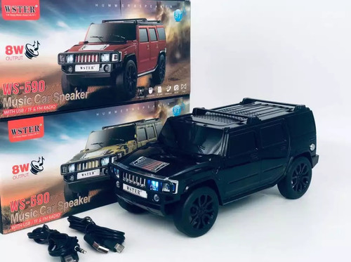 Wireless Speaker WS-590 FM Radio/TF/USB/AUX  Toy Car Red