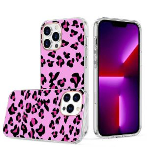 iPhone 14 Plus Hybrid Case Pink Leopard  
