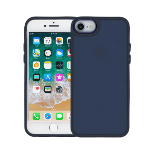 iPhone 14 Pro Max Thick Acrylic Metal Button Case Navy Blue