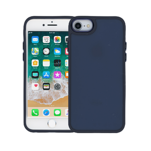 iPhone 14 Plus  Thick Acrylic Metal Button Case Navy Blue