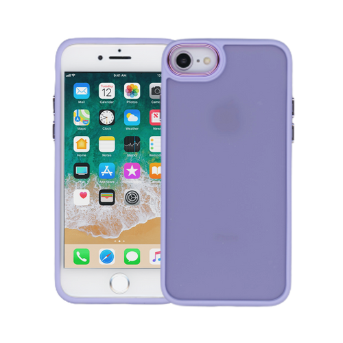 iPhone 14 Pro Thick Acrylic Metal Button Case  Purple