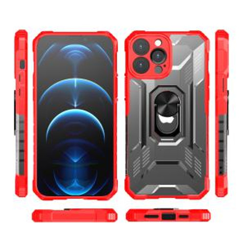 iPhone 13 Pro Stylish Magnetic Ring Stand Shockproof Case Red