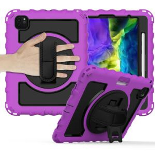 iPad Air 4 / iPad Air 5 / iPad Pro 11 inch 3in1 Hybrid Kickstand with Shoulder/Hand Strap Case Purple