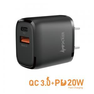 Dual Fast Charger Adapter 38 W USB Black