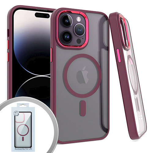 iPhone 14 Pro Clear Mag Case Wine