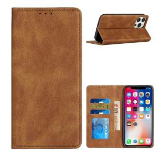 Samsung S23 Plus 5G Wallet Premium Vegan Magnetic Closure Case Brown