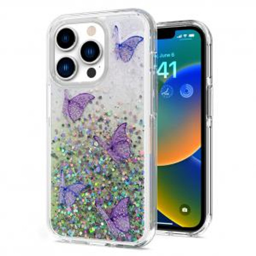 iPhone SE 3(2022)SE/8/7 Butterfly Glitter Shiny Hybrid Case Green