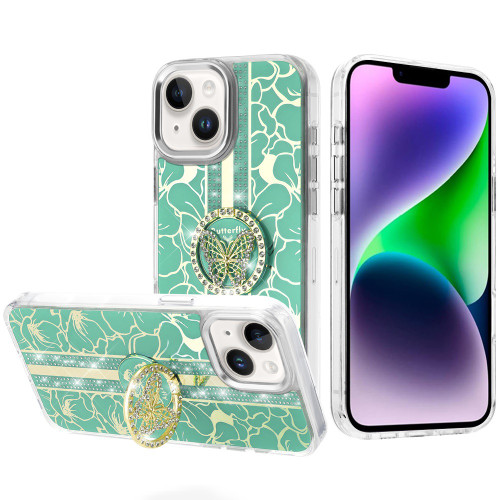 IP 13 Pro Bling Butterfly Case Teal