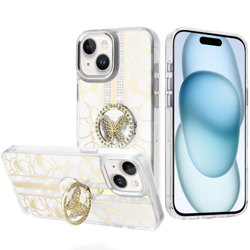 IP 13 Pro Bling Butterfly Case White