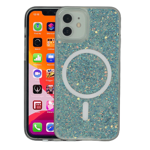 iPhone 12/12pro Teal Glitter Mag Case