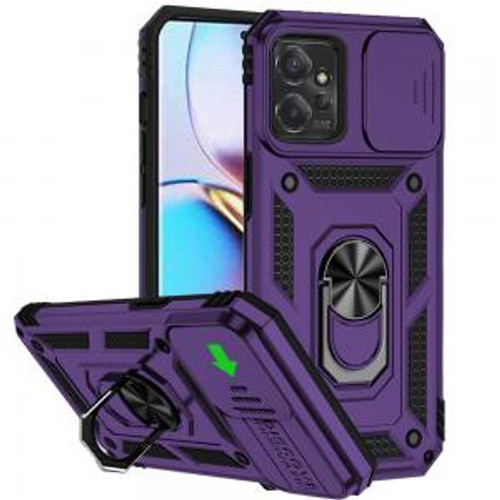 Motorola Edge Plus 2023 Magentic Ring Stand Camera Protective Case Purple