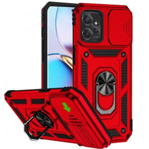 Motorola Edge Plus 2023 Magentic Ring Stand Camera Protective Case Red