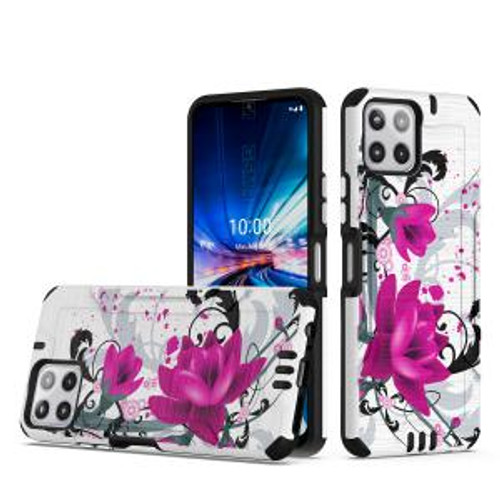 Celero 5G Plus 2023 Strong Tough Metallic Design Case Rose Pink Floral