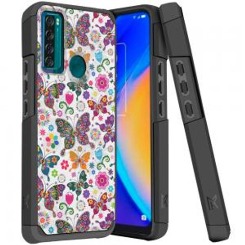 TCL 20 XE Tough Strong  Hybrid Case Butterfly Floral