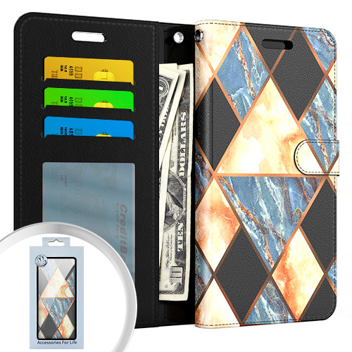 OnePlus Nord N200 5G Folio Wallet Case Marble Black