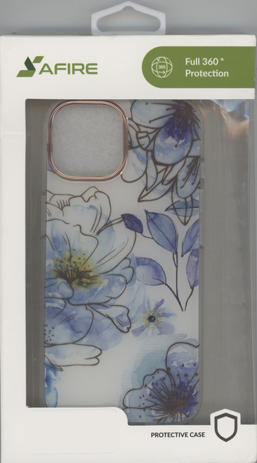 iPhone 15 IMD Design Case Blue Floral