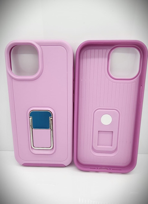 iPhone 15 Armor Case W/ Kickstand Purple Pink
