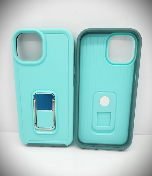iPhone 15 Armor Case W/ Kickstand Mint Green

