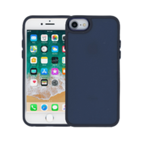 iPhone 15 Thick Acrylic Metal Button Case Navy Blue