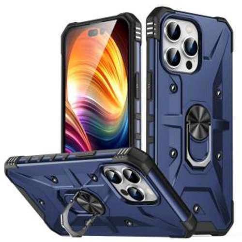 iPhone 11 Lone Unique Magnetic Ring Stand Case Blue
