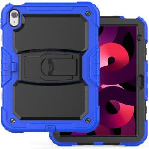 Apple iPad 10th Gen 2022 Heavy Duty Full Body Rugged Tablet Kickstand Case Black/Blue