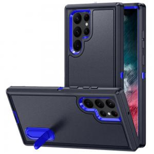 Samsung S23 Ultra PEAK 3in1 Toughest with Stand Case - Black/Blue