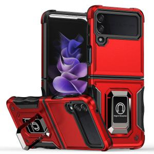 Samsung Galaxy Z Flip 4 OPTIMUM Magnetic Ring Stand Hybrid Case Red