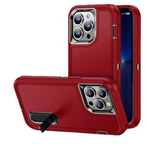 iPhone 12/12 Pro PEAK 3in1 Toughest Hybrid with Stand Case Black/Red