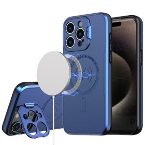iPhone 11 Magnetic Ring Circle Camera Paint Matte Finish Case Blue