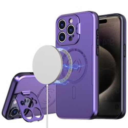 iPhone 11 Magnetic Ring Circle Camera Paint Matte Finish Case Purple