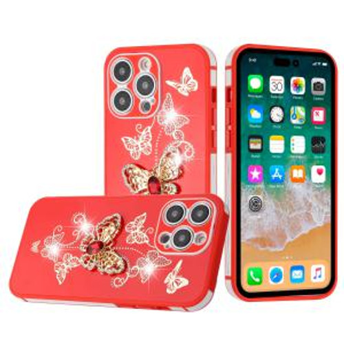 iPhone 11 SPLENDID Glitter Butterfly Design TPU Case Red