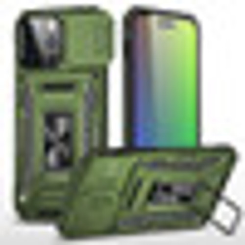 Iphone 15 Pro Max Utter Tough Metal Ring Hybrid Case Army Green