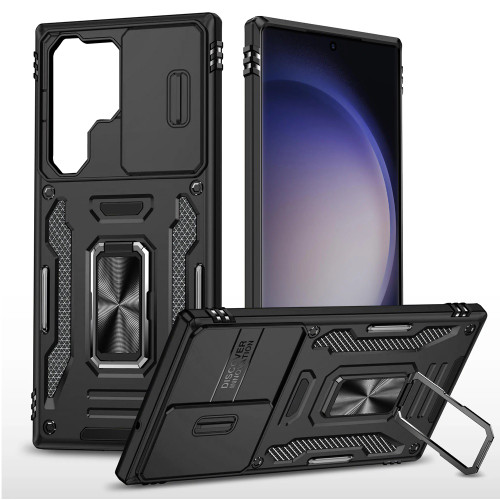 SAM S24 Ultra Utter Tough Metal Ring Case Black