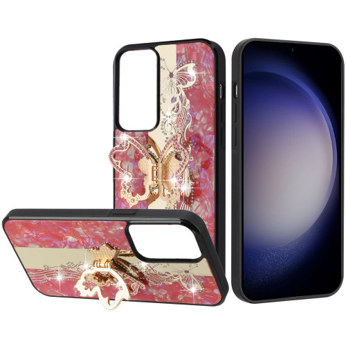 Samsung Galaxy s24 Plus SPLENDID Diamond Glitter Case Enchanted Butterfly Red