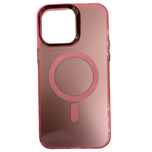 IP 14 Pro Max Clear Hybrid Mag Pink