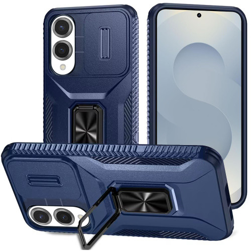 Sam S25 /S24 Complete Magnetic Metal Ring Stand Camera Protection Hybrid Blue