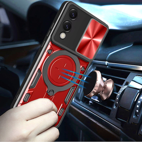 SAM A36 Magnetic Circle Kick Stand With Camera Cover Red SAM A36 Magnetic Circle Kick Stand With Camera Cover Red