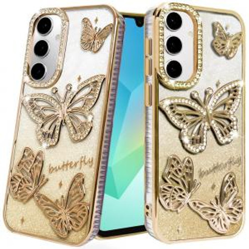 SAM A16 5G Butterfly Freedom Shimmer Glitter Case Gold SAM A16 5G Butterfly Freedom Shimmer Glitter Case Gold
