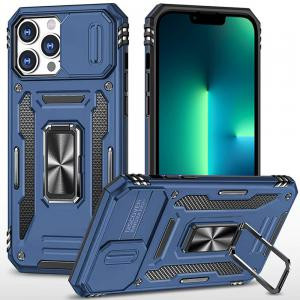 IP 14 Utter Tough Metal Ring Case Blue
