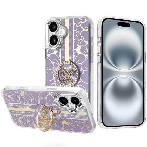 IP 16E Bling Butterfly Case Purple IP 16E Bling Butterfly Case Purple