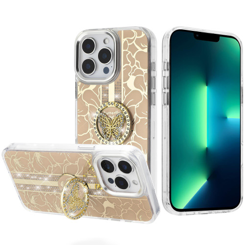 IP 13/14 Bling Butterfly Case Gold IP 13/14 Bling Butterfly Case Gold