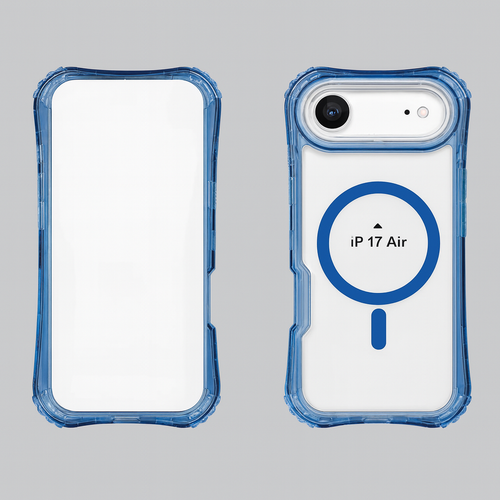 IP 17 Air Clear Bumper Mag Case Blue
