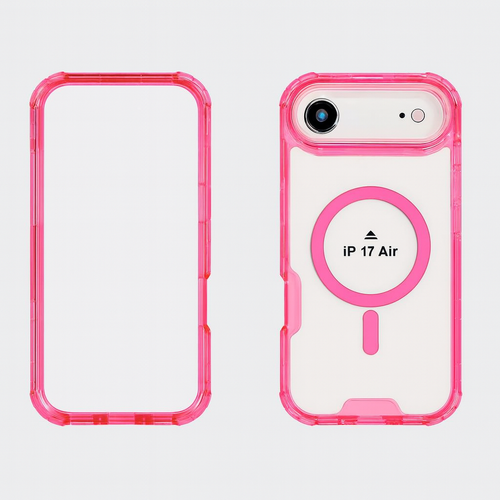 IP 17 Air Clear Bumper Mag Case Hot Pink