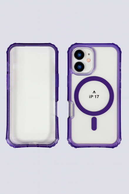 IP 17 Clear Bumper Mag Case Violet