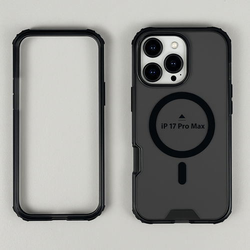 IP 17 Pro Max Tinted Bumper Clear Mag Case Black IP 17 Pro Max Tinted Bumper Clear Mag Case Black