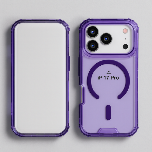 IP 17 Pro Tinted Bumper Clear Mag Case Violet