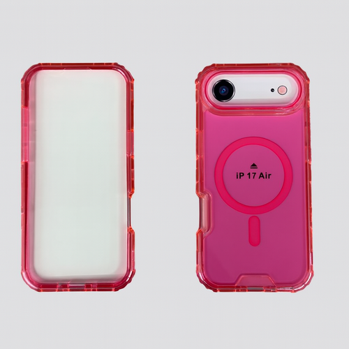 IP 17 Air Tinted Bumper Clear Mag Case Hot Pink