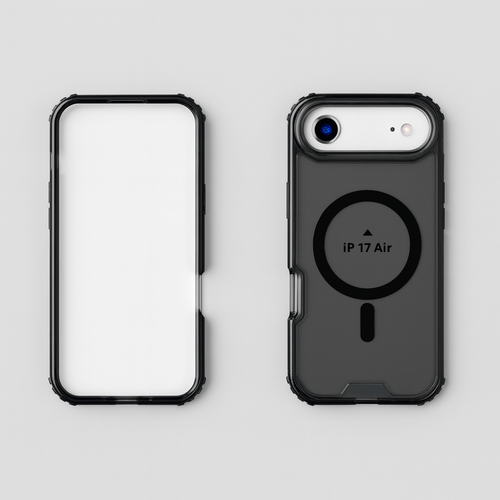 IP 17 Air Tinted Bumper Clear Mag Case Black