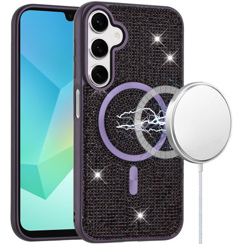 Sam A16 5G Diamond Magnetic Circle Pattern Hybrid Case Purple Sam A16 5G Diamond Magnetic Circle Pattern Hybrid Case Purple